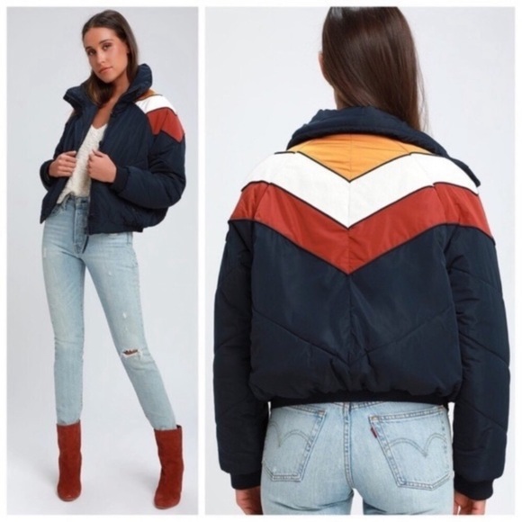 Free People Jackets & Blazers - Free People Heidi Ski Puffer Retro Jacket in Navy